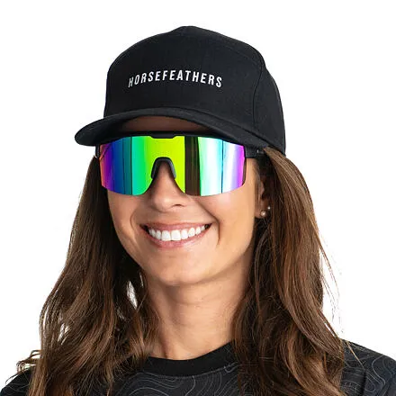 HORSEFEATHERS Cyklistické okuliare Scorpio - matt black/mirror green BLACK