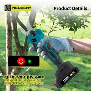 OneVAn / Newbeny Bezuhlíkové elektrické záhradné nožnice strih 30 mm / Bezuhlíková 6 palcová píla AKU záhradné náradie na obrábanie dreva pre 18V batériu Makita + 6"reťaz zadarmo