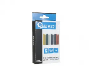 Geko Vodeodolná krieda na pneumatiky, mix farieb 12x120mm - sada 12 ks.