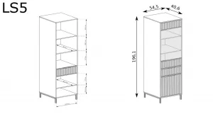 HALMAR Vitrína LS5 LINKaSTYLE kašmír