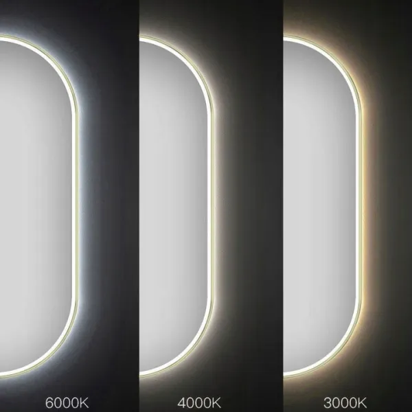 Tutumi Oválné dotykové zrcadlo s LED osvětlením OVL I. 50x100 cm zlaté