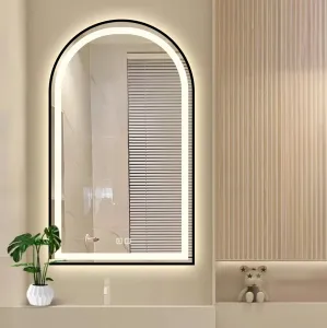Tutumi Dotykové zrcadlo s LED osvětlením DASH BLACK 60x100 cm černé
