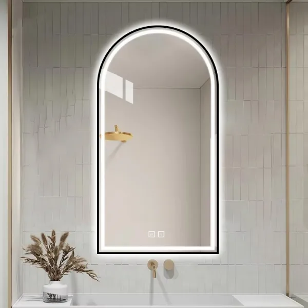 Tutumi Dotykové zrcadlo s LED osvětlením DASH BLACK 60x100 cm černé