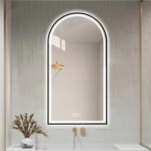 Tutumi Dotykové zrcadlo s LED osvětlením DASH BLACK 60x100 cm černé