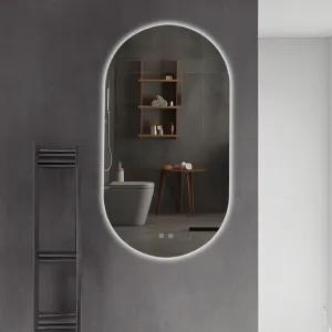 Tutumi Oválné dotykové zrcadlo s LED osvětlením EGG 60x80 cm