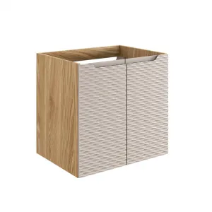 Comad Závesná skrinka Ocean so zápustným umývadlom 90 cm béžová/dub olejovaný