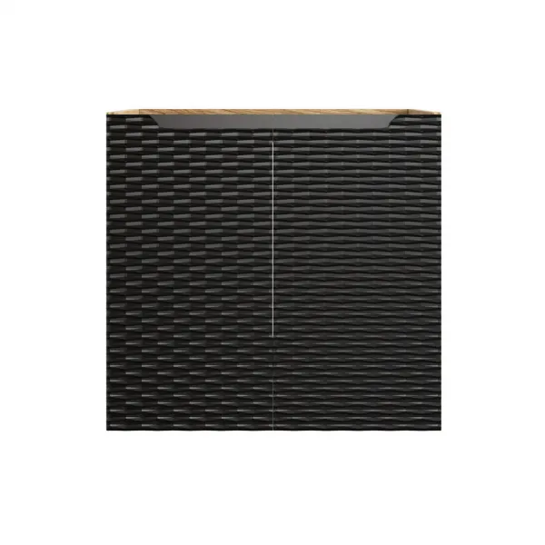 Comad Závesná skrinka Ocean so zápustným umývadlom 90 cm čierna/dub olejovaný