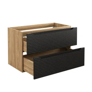 Comad Závesná skrinka Luxor Black so zápustným umývadlom 70 cm čierna