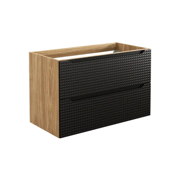 Comad Závesná skrinka Luxor Black so zápustným umývadlom 70 cm čierna