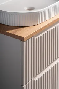 Comad Závesná skrinka pod umývadlo Nova Cashmere II s doskou 80 cm kašmír