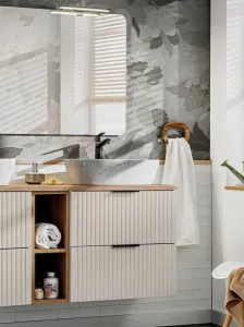 Comad Závesná skrinka pod umývadlo Adele Cashmere s doskou 80 cm kašmír