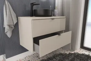Comad Závesná skrinka Dalia kašmírová so zápustným umývadlom 80 cm kašmír