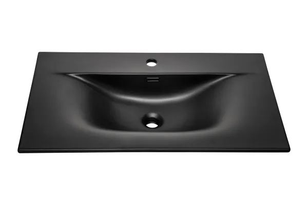 Comad Závesná skrinka Ocean so zápustným umývadlom 80 cm čierna