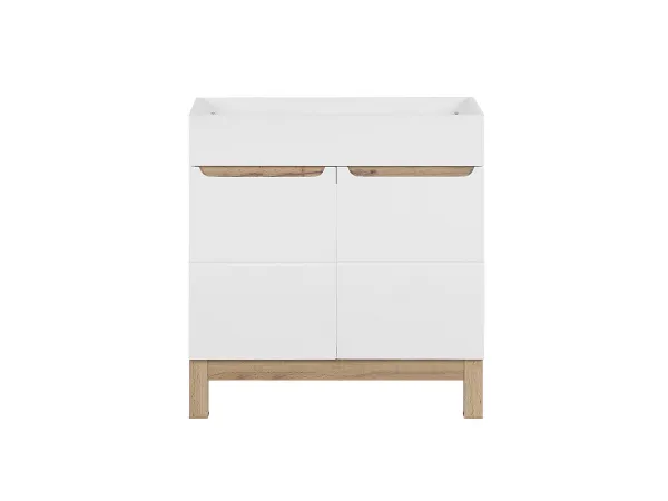 Comad Skrinka pod umývadlo Bali so zápustným umývadlom 60 cm biela/dub wotan