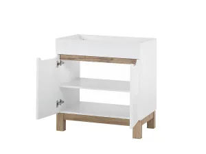 Comad Skrinka pod umývadlo Bali so zápustným umývadlom 60 cm biela/dub wotan