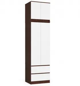 Ak furniture Nadstavec na skriňu Star 60 cm wenge/biela matná