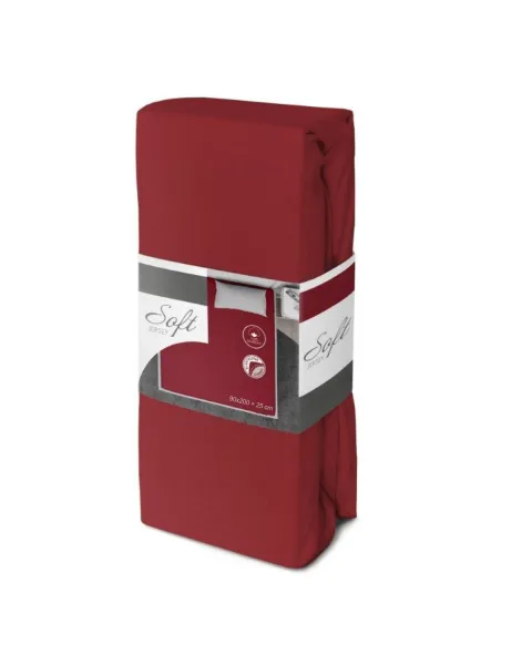 Faro Bavlněné Jersey prostěradlo SOFT 90x200 cm + 25 cm červené