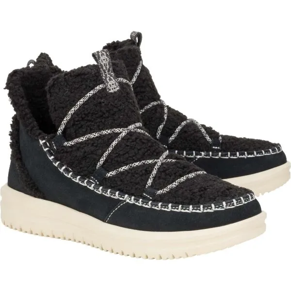 HEY DUDE CAMDEN SUEDE COZY Dámska obuv, čierna, veľkosť