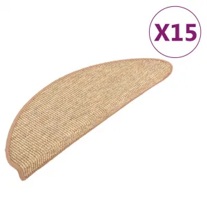 vidaXL Samolepiace nášľapy na schody 15 ks bledohnedé 65x21x4 cm