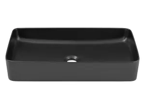 Comad Súprava keramického umývadla na dosku a výpuste Slim 60 cm čierna