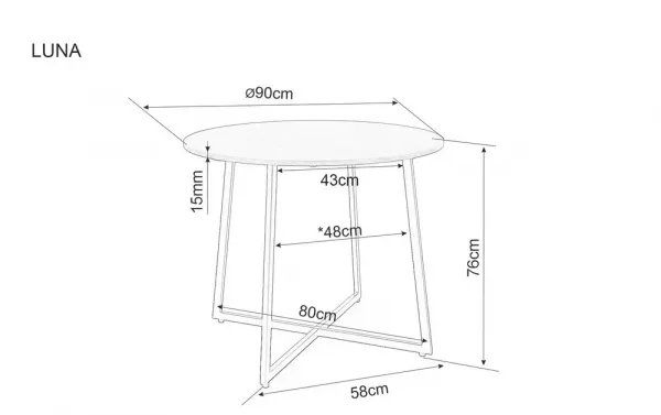Signal Jedálenský stôl LUNA | biely efekt mramoru 90 cm
