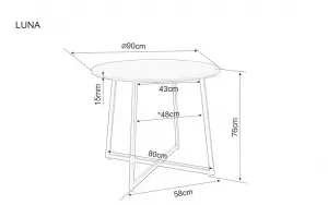Signal Jedálenský stôl LUNA | biely efekt mramoru 90 cm