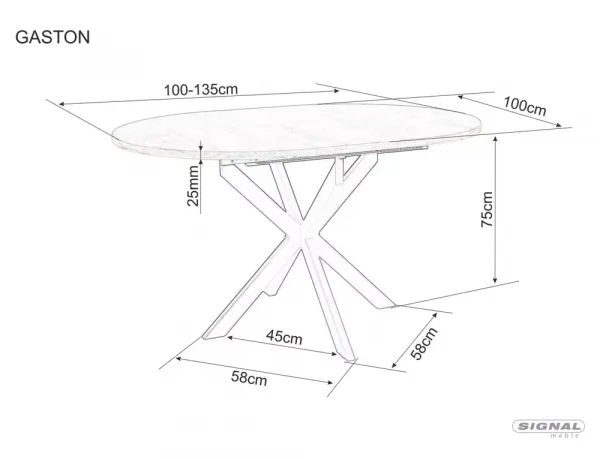Rozkladací jedálenský stôl GASTON Signal Dub artisan
