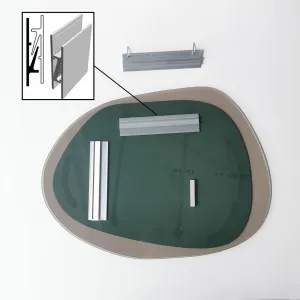 Hanah Home Dekoratívne nástenné zrkadlo Aqua 75x55 cm sivé