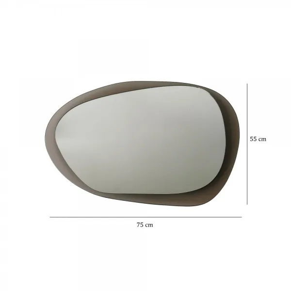 Hanah Home Dekorativní nástěnné zrcadlo Aqua 75x55 cm bronzové