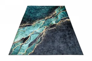 Čierno-zelenýmodernýkoberecsabstraktnýmvzoromŠírka:80cm|Dĺžka:150cm56756_115886