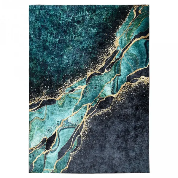 Čierno-zelenýmodernýkoberecsabstraktnýmvzoromŠírka:80cm|Dĺžka:150cm56756_115886