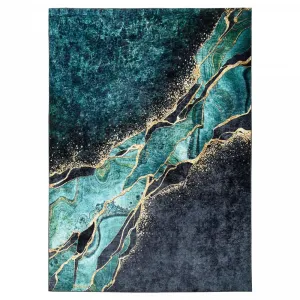 Čierno-zelenýmodernýkoberecsabstraktnýmvzoromŠírka:80cm|Dĺžka:150cm56756_115886