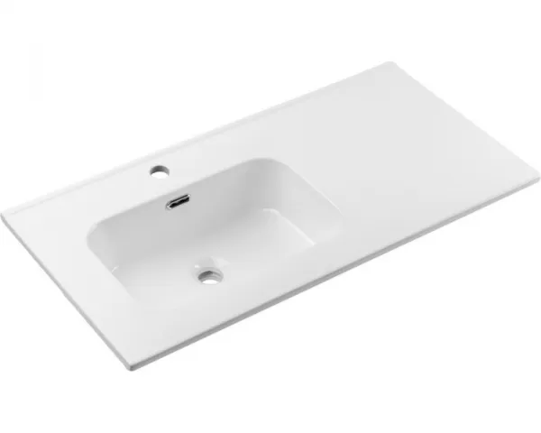 Comad Závesná skrinka Ocean so zápustným umývadlom 90 cm čierna/dub olejovaný