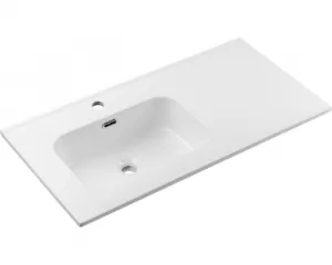 Comad Závesná skrinka Ocean so zápustným umývadlom 90 cm čierna/dub olejovaný
