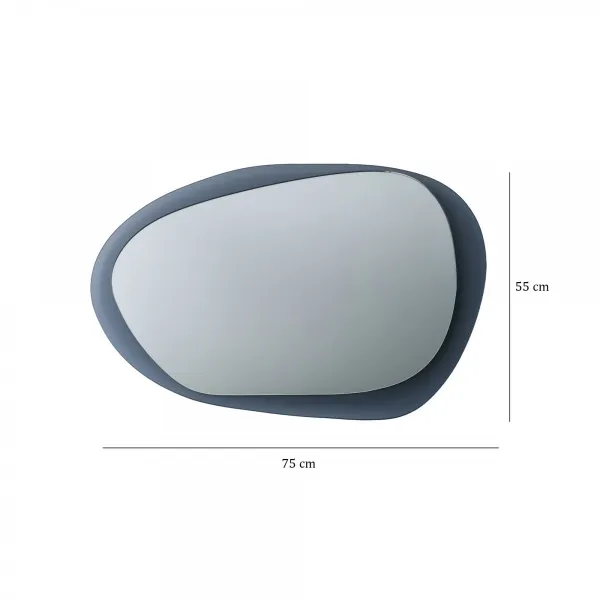 Hanah Home Dekoratívne nástenné zrkadlo Aqua 75x55 cm sivé
