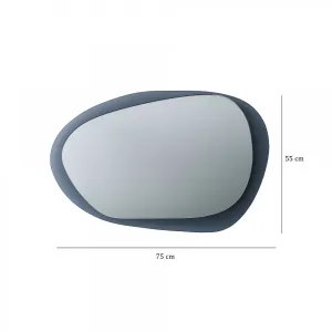 Hanah Home Dekoratívne nástenné zrkadlo Aqua 75x55 cm sivé