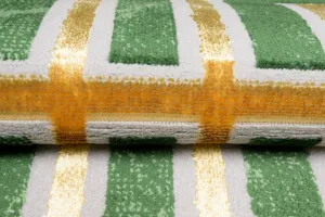 ZaujímavýmodernýzelenýkoberecsozlatýmvzoromŠírka:80cm|Dĺžka:150cm56538_115766