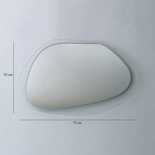 Kalune Design Dekoratívne nástenné zrkadlo Aqua 75x55 cm transparentné