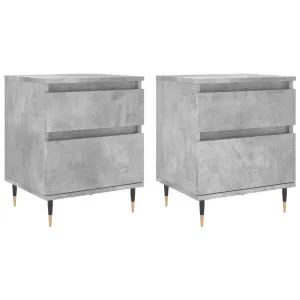 vidaXL Nočné stolíky 2 ks betónové sivé 40x35x50 cm kompozitné drevo