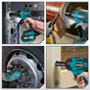 OneVan / Yofidra Rázový bezuhlíkový elektrický kľúč s 1/2" 1000 Nm vhodný pre batériu MAKITA 18V v kufríku+4 ks gola sada