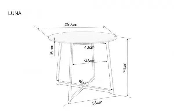 Signal Jedálenský stôl LUNA | dub 90 cm