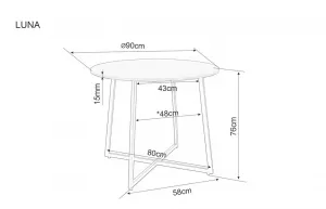 Signal Jedálenský stôl LUNA | dub 90 cm