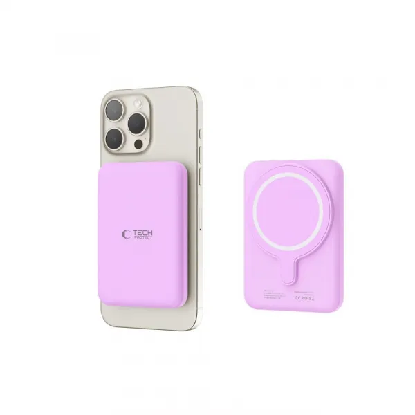 Tech-Protect PB10 LifeMag PowerBanka s MagSafe, 5000 mAh, ružová