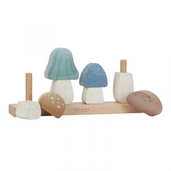 Little Dutch Forest Friends Stacking Puzzle Mushrooms aktivity hračka 24,6 x 5 x 13 cm 12 m+ 1 ks