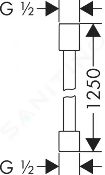 Axor Starck - Sprchová hadica s kovovým efektom 125 cm, chróm 28282000