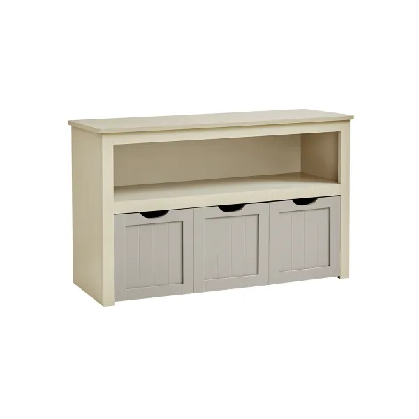 VASAGLE Skriňa s 3 úložnými boxmi 102 x 60 x 30 cm béžová