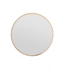 Kalune Design Kulaté nástěnné zrcadlo Ozze 60 cm hnědé