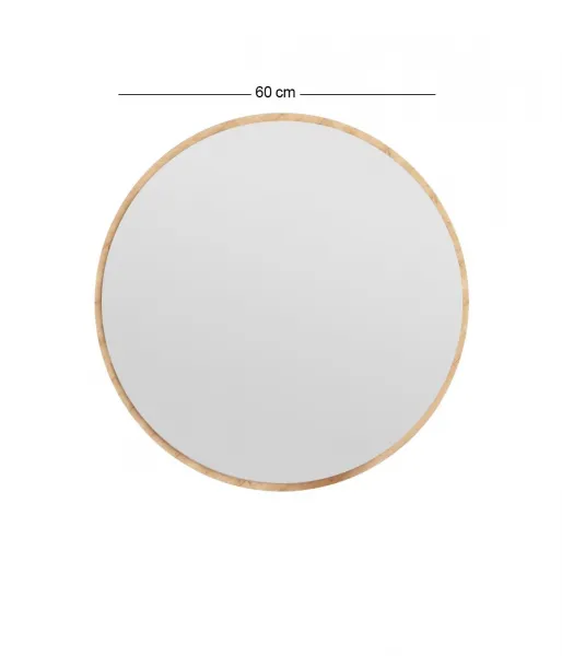 Kalune Design Kulaté nástěnné zrcadlo Ozze 60 cm hnědé