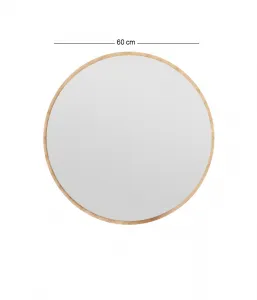 Kalune Design Kulaté nástěnné zrcadlo Ozze 60 cm hnědé