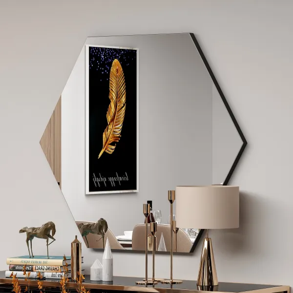 Kalune Design Dekorativní nástěnné zrcadlo Zeo 60x70 cm černé
